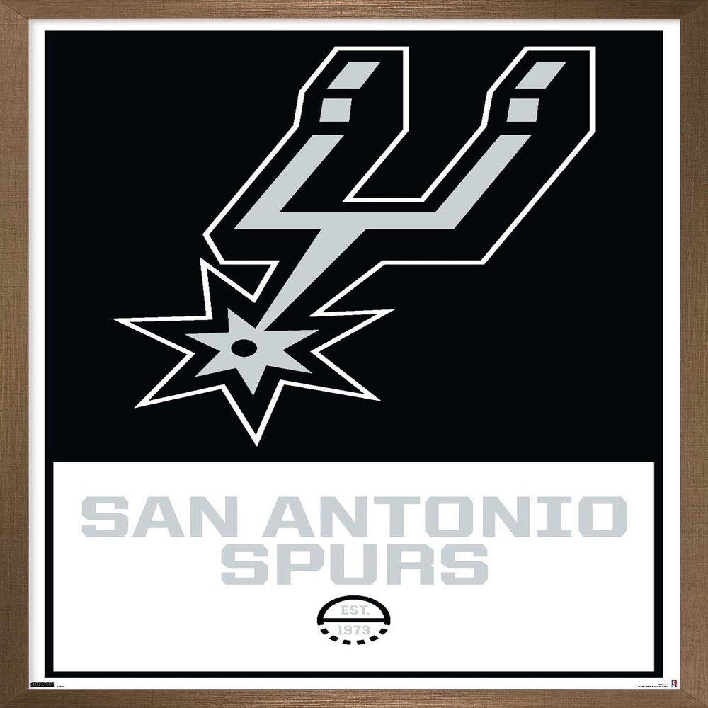 Trends International NBA San Antonio Spurs - Logo 21 Wall Poster, 14.725" x 22.375", Bronze Framed Version
