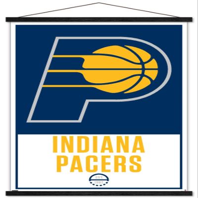 Trends International NBA Indiana Pacers - Logo 21 Wall Poster, 22.375" x 34", Print and Black Hanger Bundle