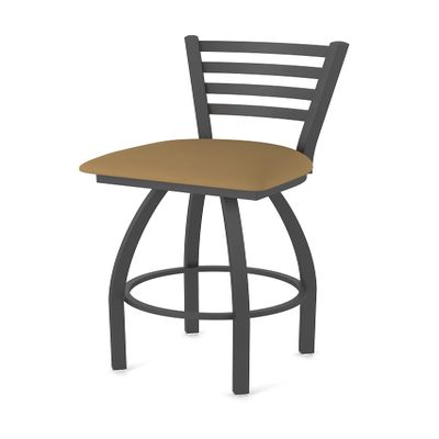410 Jackie 36" Swivel Bar Stool with Pewter Finish and Canter Saddle Seat