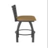 410 Jackie 36" Swivel Bar Stool with Pewter Finish and Canter Saddle Seat view 4