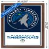Trends International NBA Minnesota Timberwolves - Logo 21 Wall Poster, 14.725" x 22.375", Mahogany Framed Version view 3
