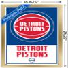Trends International NBA Detroit Pistons - Logo 21 Wall Poster, 14.725" x 22.375", Gold Framed Version view 3