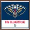 Trends International NBA New Orleans Pelicans - Logo 21 Wall Poster, 14.725" x 22.375", Mahogany Framed Version view 1