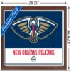 Trends International NBA New Orleans Pelicans - Logo 21 Wall Poster, 14.725" x 22.375", Mahogany Framed Version view 3