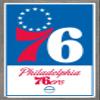Trends International NBA Philadelphia 76ers - Logo 21 Wall Poster, 14.725" x 22.375", Barnwood Framed Version view 1