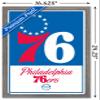 Trends International NBA Philadelphia 76ers - Logo 21 Wall Poster, 14.725" x 22.375", Barnwood Framed Version view 3