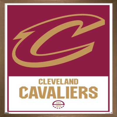 Trends International NBA Cleveland Cavaliers - Logo 21 Wall Poster, 14.725" x 22.375", Bronze Framed Version