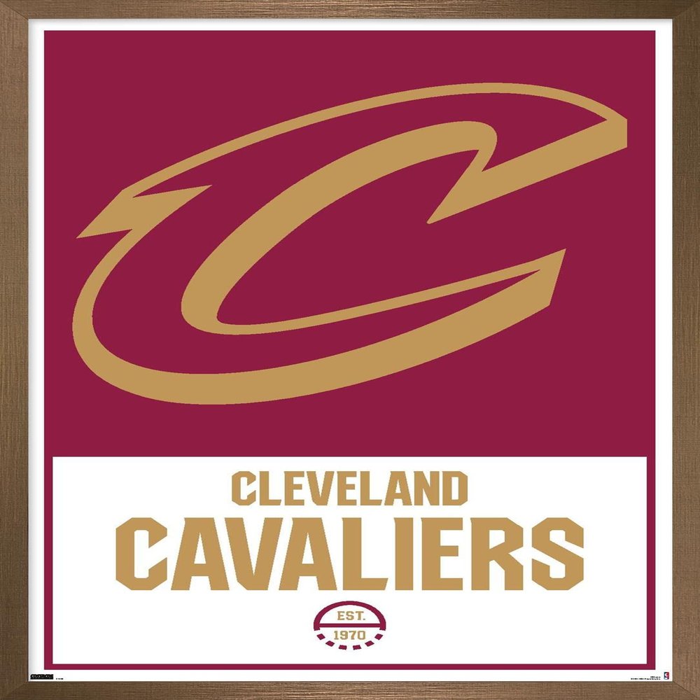 Trends International NBA Cleveland Cavaliers - Logo 21 Wall Poster, 14.725" x 22.375", Bronze Framed Version