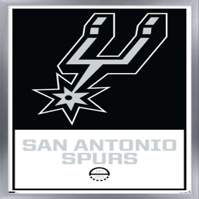 Trends International NBA San Antonio Spurs - Logo 21 Wall Poster, 14.725" x 22.375", Silver Framed Version