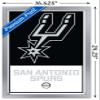 Trends International NBA San Antonio Spurs - Logo 21 Wall Poster, 14.725" x 22.375", Silver Framed Version view 3