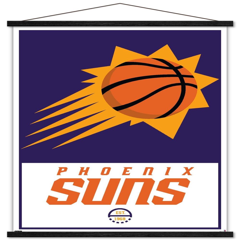 Trends International NBA Phoenix Suns - Logo 21 Wall Poster, 22.375" x 34", Premium Print and Black Hanger Bundle