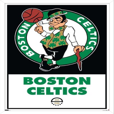 Trends International NBA Boston Celtics - Logo 21 Wall Poster, 14.725" x 22.375", White Framed Version