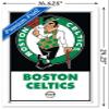 Trends International NBA Boston Celtics - Logo 21 Wall Poster, 14.725" x 22.375", White Framed Version view 3