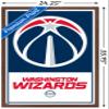 Trends International NBA Washington Wizards - Logo 21 Wall Poster, 22.375" x 34", Mahogany Framed Version view 3