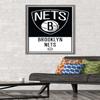 Trends International NBA Brooklyn Nets - Logo 21 Wall Poster, 22.375" x 34", Barnwood Framed Version view 2