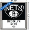 Trends International NBA Brooklyn Nets - Logo 21 Wall Poster, 22.375" x 34", Barnwood Framed Version view 3