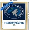 Trends International NBA Minnesota Timberwolves - Logo 21 Wall Poster, 14.725" x 22.375", Gold Framed Version view 3