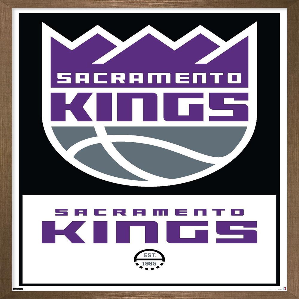 Trends International NBA Sacramento Kings - Logo 21 Wall Poster, 22.375" x 34", Bronze Framed Version
