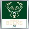 Trends International NBA Milwaukee Bucks - Logo 21 Wall Poster, 14.725" x 22.375", Silver Framed Version view 1