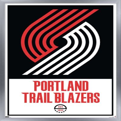 Trends International NBA Portland Trail Blazers - Logo 21 Wall Poster, 22.375" x 34", Silver Framed Version