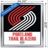 Trends International NBA Portland Trail Blazers - Logo 21 Wall Poster, 22.375" x 34", Silver Framed Version view 3