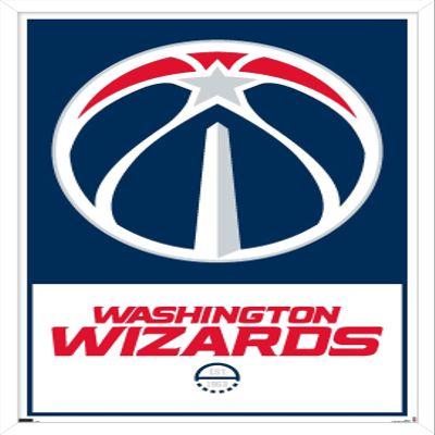 Trends International NBA Washington Wizards - Logo 21 Wall Poster, 22.375" x 34", White Framed Version