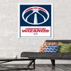 Trends International NBA Washington Wizards - Logo 21 Wall Poster, 22.375" x 34", White Framed Version view 2