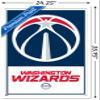 Trends International NBA Washington Wizards - Logo 21 Wall Poster, 22.375" x 34", White Framed Version view 3