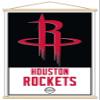 Trends International NBA Houston Rockets - Logo 21 Wall Poster, 22.375" x 34", Premium Print and Beechwood Hanger Bundle view 1