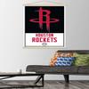 Trends International NBA Houston Rockets - Logo 21 Wall Poster, 22.375" x 34", Premium Print and Beechwood Hanger Bundle view 2