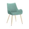 Armen Living Avery Teal Fabric Dining Room Chair with Gold Legs view 1