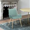 Armen Living Avery Teal Fabric Dining Room Chair with Gold Legs view 2
