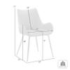 Armen Living Avery Teal Fabric Dining Room Chair with Gold Legs view 3