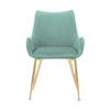 Armen Living Avery Teal Fabric Dining Room Chair with Gold Legs view 4