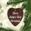 Designsify Christmas Tree Decoration, Chris Baby's First Christmas, Heart Ornament D, Gifts for Birthday Anniversary Valentines Mom Mothers Fathers Day Party, to Men Women Him Her Friend Mom Dad view 2