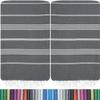 HAVLULAND |Pack of 2| Turkish Beach Towels Oversized 39x71, 100% Turkish Cotton Sand Free Quick Dry Absorbent Towel Travel Blanket for Adults Beach Gift Beach Essentials - Grey view 1