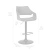Aspen Adjustable Swivel Gray Faux Leather and Walnut Wood Bar Stool with Black Base view 2