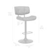 Armen Living Brooklyn Adjustable Swivel Gray Faux Leather and Black Wood Bar Stool with Black Base view 3