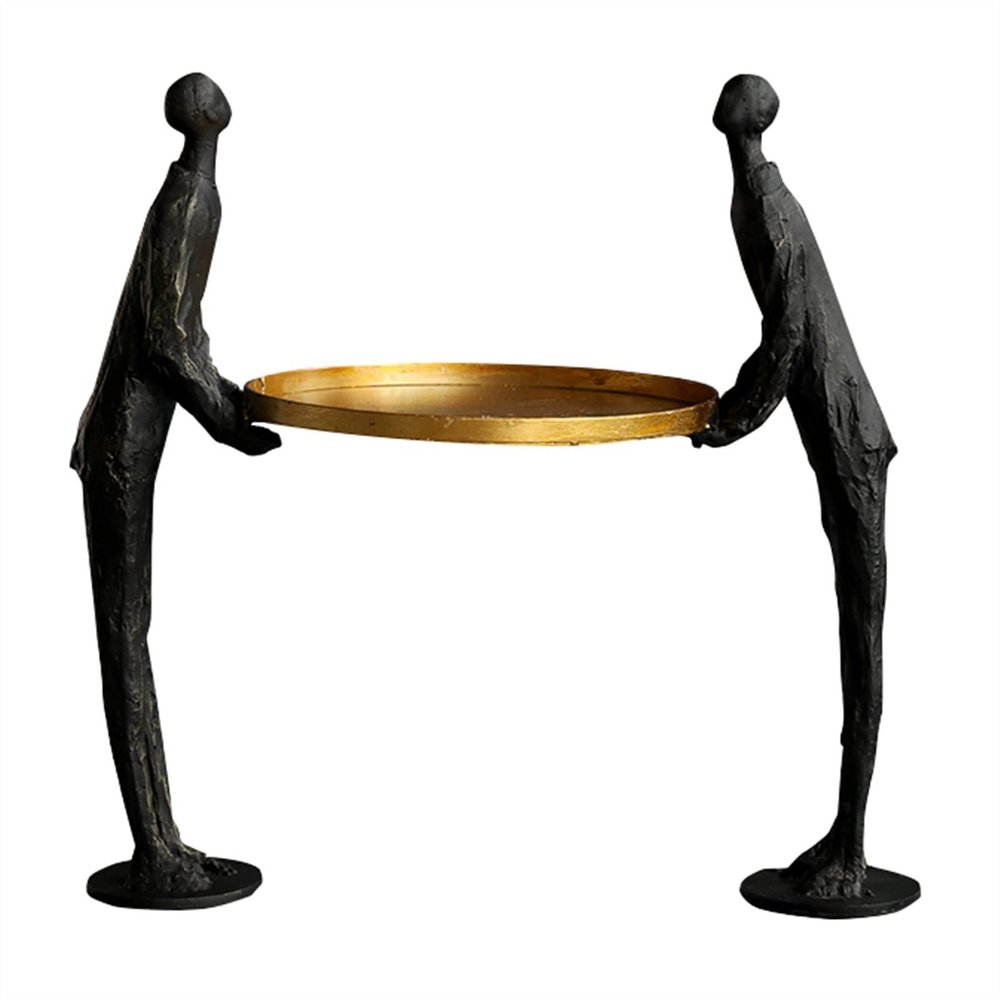 ZXHStore Creative Human Statues Metal Key Storage Tray Living Room Entrance Office Desktop Art Decorations, 14. 6 Inches Tall