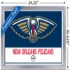 Trends International NBA New Orleans Pelicans - Logo 21 Wall Poster, 14.725" x 22.375", Silver Framed Version view 3