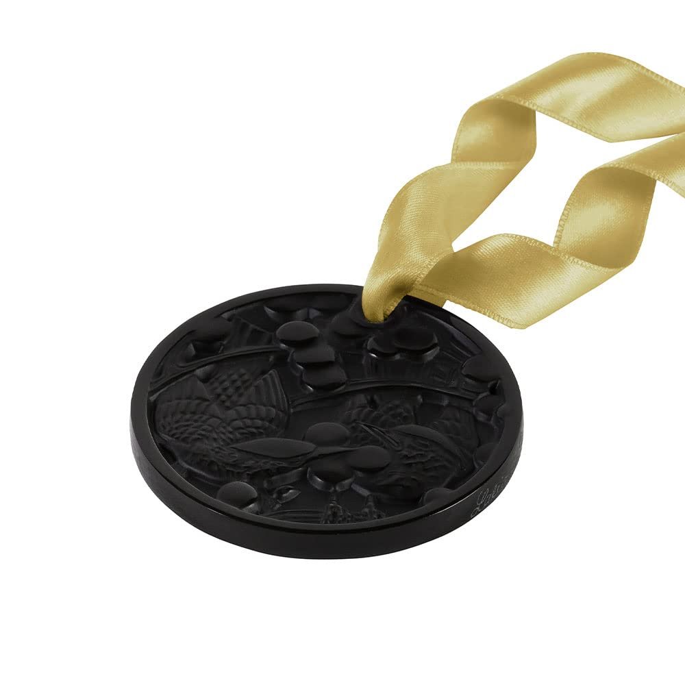 2021 Lalique Merles et Raisins, Christmas Ornament - Black Crystal