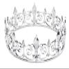 King Crown for Men - Full Round Metal Royal Birthday Prince Prom Kings Crown -Medieval Headpiece with Sparkling Crystals | 6.3 Inch Costume &Cosplay Accessories (Silver) view 1