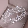 King Crown for Men - Full Round Metal Royal Birthday Prince Prom Kings Crown -Medieval Headpiece with Sparkling Crystals | 6.3 Inch Costume &Cosplay Accessories (Silver) view 3