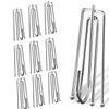 100 Pcs Stainless Steel Curtain Pleat Hook, Dveda Drapery Hooks Traverse Pleater, Curtain Pleater Tape Hooks, 4 Prongs Pinch Pleat Clips Hooks for Window Door Bathroom Curtain view 1