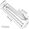 100 Pcs Stainless Steel Curtain Pleat Hook, Dveda Drapery Hooks Traverse Pleater, Curtain Pleater Tape Hooks, 4 Prongs Pinch Pleat Clips Hooks for Window Door Bathroom Curtain view 2
