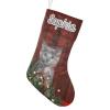 CUXWEOT Personalized Christmas Grey Cat Christmas Stockings Customize Name Candy Bag for Family Holiday Party Decorations Gift 17.52 x 7.87 Inch view 1