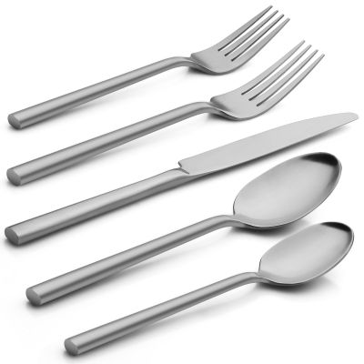 Alata Potter 20-Piece Forged Silverware Set, Service for 4  Premium Stainless Steel Flatware Set, Modern Design with Satin Finish, Ideal for Home, Kitchen, Party, Camping