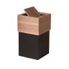 Cube Shape Square Wooden Trash Can Eco- Friendly Simple Wastepaper Bin with Shake Lid Garbage Can Bin (Color : B) view 1