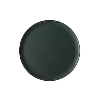 Round Tray Decor, Catch All Dish, Round Leather Jewelry Tray for Glasses Cosmetic Perfume Tray for Dresser Bathroom Bedroom Home Table Decor Best Friend Birthday Gifts for Women (Color : Green)