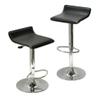 Barstool, Set of 2 Modern Air-Lift Adjustable Bar Stools with Black Seat view 1